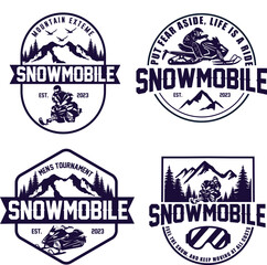 vintage snowmobile logo, snowmobile silhouette, snowmobile sports, snowmobile shop, snowmobile racing logo vector illustration