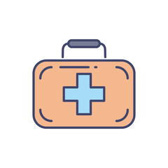 First Aid Kit related vector line icon. Isolated on white background. Vector illustration. Editable stroke