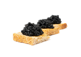 Black Caviar Isolated, Sturgeon, Beluga Caviare, Luxury Seafood, Expensive Delicatessen on White Background