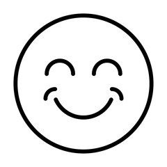 Smile emoticon symbol modern outlined happy face emoticon. Vector illustration.