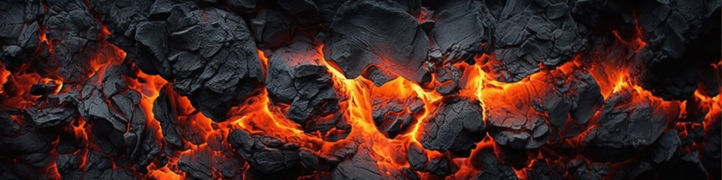 Burning coals from a fire abstract background. Generative ai