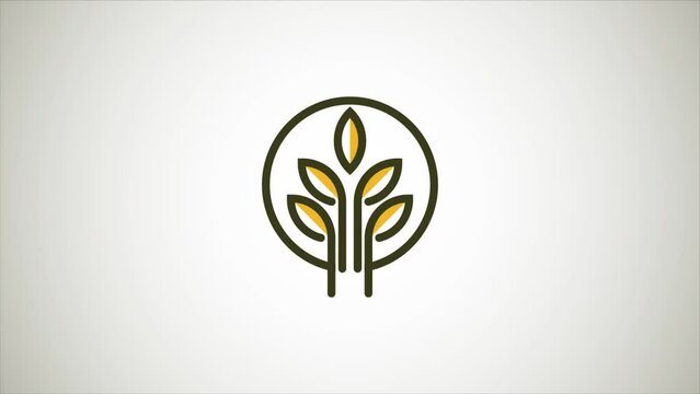 Wheat Icon and Logo. Agriculture Icon video animation