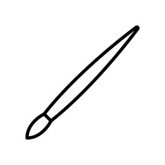 Paint brush icon. Black contour linear silhouette. Front side view. Vector simple flat graphic illustration. Isolated object on a white background. Isolate.