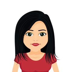 portrait of stylish woman in red dress