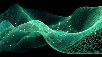 visualization of wave particle, green background