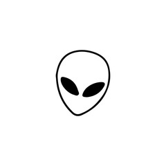 vector doodle illustration of alien head