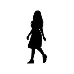 Vector illustration. Silhouette of a walking girl. Woman. Minimalism.