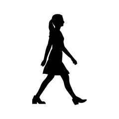 Vector illustration. Silhouette of a walking girl. Woman. Minimalism.