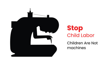 World Day against child labor background, Flat style vector illustration concept of child abuse, banner, poster, social media post, typography, Stop Child Labor, against child labor celebration, flyer