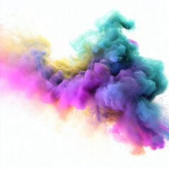 Realistic Colorful Smoke Powder Portrait, Generative AI