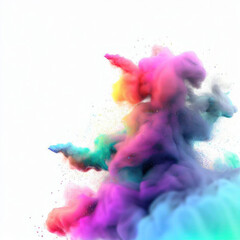 Realistic Colorful Smoke Powder Drawing, Generated by AI