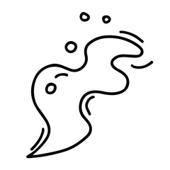 Outline illustration of potion smoke with bubbles in doodle style