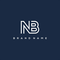 NB line art initial logo vector