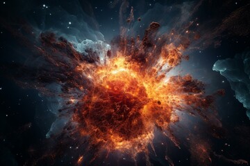 Fototapeta na wymiar Long exposure photograph of a galactic explosion. Generative AI