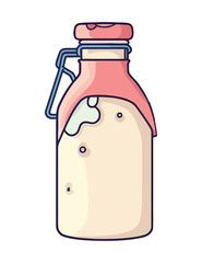Fresh milk in glass bottle