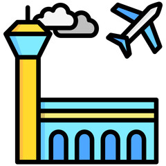 airport public transportation, vector icons for web design, app, banner, flyer and digital marketing.
