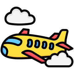 airplane, public transportation, vector icons for web design, app, banner, flyer and digital marketing.