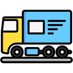 delivery truck, public transportation, vector icons for web design, app, banner, flyer and digital marketing.