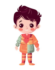 Smiling boys playing standing character