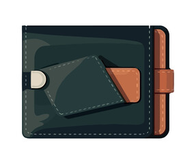 leather wallet on white backdrop