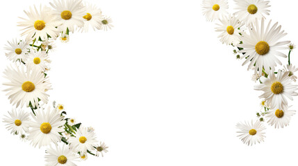 whimsical daisy chain as a frame border, isolated with copyspace