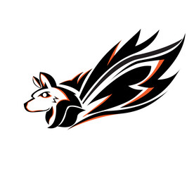 creative simple winged dog logo design
