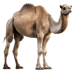 dromedary camel isolated on a white background as transparent PNG, generative AI animal