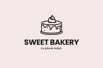 cake logo, modern bakery, business brand