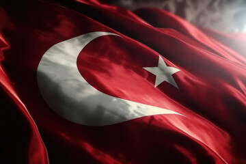 beautifully waving flag of turkey. Generative AI