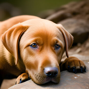 Adorable Labrador melts hearts as he rests his paws on the table 