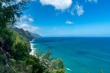 The view from the Kalalau Trailhead in Kauai, Hawaii