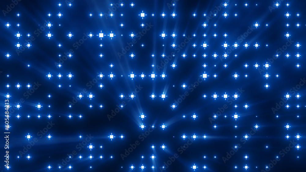 Wall mural flashing particles pattern with beams, rays.