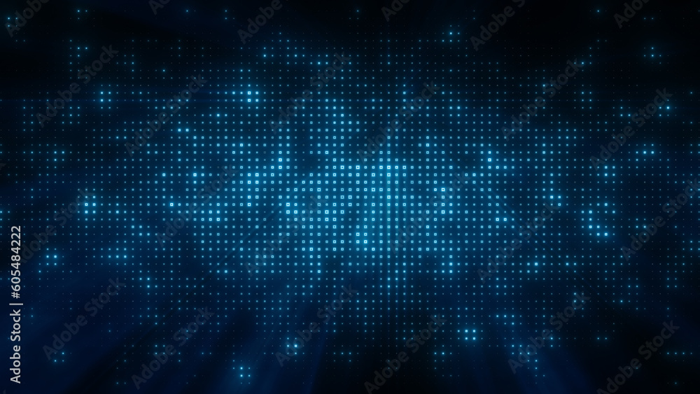 Wall mural flashing particles pattern with beams, rays.