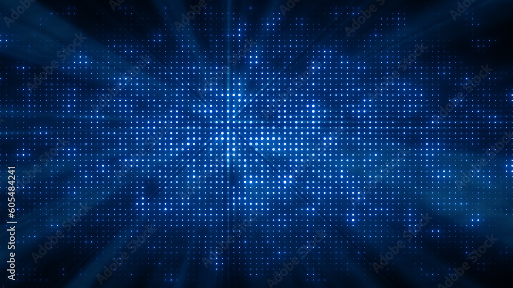 Wall mural flashing particles pattern with beams, rays.