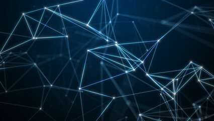 Abstract technology background from lines and dots. Space geometrical backdrop