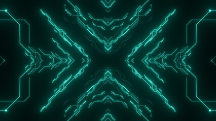 Travel through abstract technology digital tunnel.