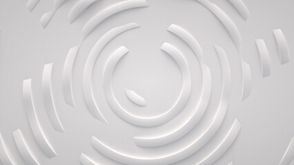 Concentric circles, rings on the surface. Bright, milky radio wave abstract background