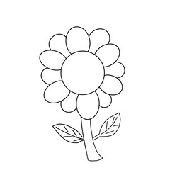Line flowers  drawing on transparent background.Element file png .
