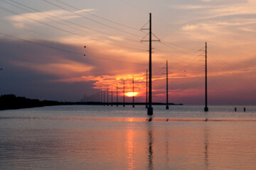 sunset over the river