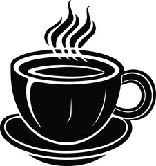 Coffee Cup Logo Monochrome Design Style
