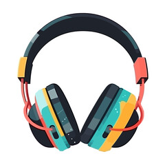 modern audio equipment headphones, fun activity