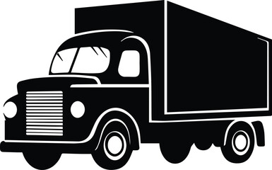 Moving Truck Logo Monochrome Design Style
