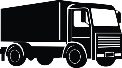 Moving Truck Logo Monochrome Design Style
