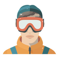 Men wearing winter sports equipment ski goggles