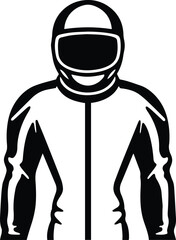 Fototapeta na wymiar Speed Skating Suit Logo Monochrome Design Style 