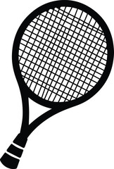 Tennis Racket Logo Monochrome Design Style
