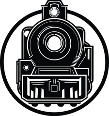 Train Logo Monochrome Design Style
