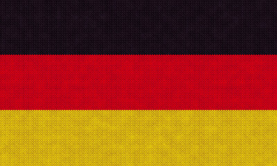 Knitted German flag, 3d rendering, 3d illustration