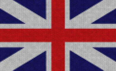 Knitted English flag, 3d rendering, 3d illustration
