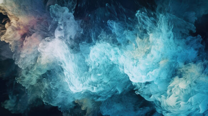 Tranquil Mint Water: Abstract Ink Texture Background Created with Generative AI	